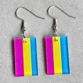 Pansexual Flag Acrylic Dangle Earrings